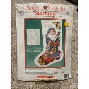 Dimensions Sleigh Bell Santa Stocking Cross Stitch